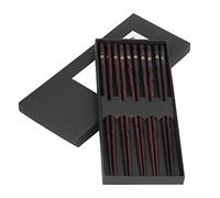 Akozon Set di 5 Bacchette di Legno con Fiori Stampati Dorati - Bacchette Tradizionali Riutilizzabili in Stile Giapponese per la Asiatica - Ideali per Regali di Famiglia e Amici