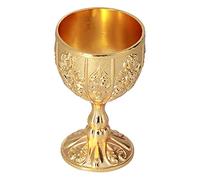 Akozon Set di Bicchieri da Vino Calice retrò Dorato da 2 Pezzi 30 Ml per Vino Finto per la Decorazione Domestica e la Collezione di Viaggi (#1)