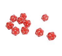 Akozon Set di Dadi Poliedrici da 10 Pezzi a 20 Facce - Dadi in Plastica Leggera per Giochi di Ruolo da Tavolo (rosso)