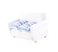 Akozon Set di Divani in Miniatura per Casa delle Bambole 1/12 Accessori per Mobili da Soggiorno Elegante Divano a 2 Posti con Cuscini per l'arredamento della Casa delle Bambole (Divano doppio con