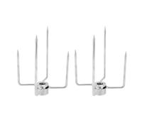 Akozon Set di Forchette per Girarrosto Premium a 4 Griffe - Meno Forchette da Carne in Acciaio per Griglie per Barbecue - Adatto per Aste per Spiedo Fino a 0,4 Pollici - Ideale per Pollo, Bistecca e