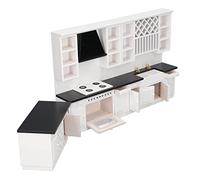Akozon Set di Mobili da Cucina da Bambola 1/12 Scala Birch Legno Miniature Bar per Decorazione della Casa delle Bambole