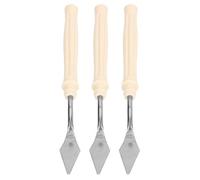 Akozon Set di Spatole da 3 Pezzi | Lame Multiuso in Acciaio Inossidabile | Strumenti con Manico in Plastica Appendibile per Pittura a Olio e Acrilica