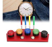 Akozon Set Oliatore per Orologi con 5 Coppe per Olio per Orologi Oliatore per in Metallo Strumento di Riparazione Orologiai - Strumento di Riparazione Professionale (Porta olio + 4 penne olio)