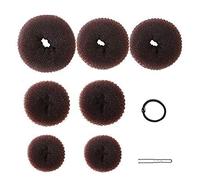 Akozon Set per Creare Chignon con Ciambelle per Capelli - Set 7 Pezzi per Chignon con Ciambelle Extra Large, Grandi, Medie e Piccole, 10 Forcine per Capelli e 5 Fasce Elastiche per per