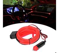 Akozon Strisce LED, 5m / 16.4ft Auto LED Strip Accendisigari Drive Luce ambientale per interni auto luminosa DC 12V Illuminazione interna per auto(rosso)