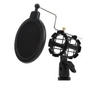 Akozon Supporto Antiurto per Telefono Pieghevole con Supporto per Filtro Anti-pop per Registrazione in Studio e Trasmissione Dal Vivo