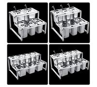 Akozon Supporto Multifunzionale per Vasetti per Marmellata in Acciaio Regolabile da 35-60 Cm con Due Strati - Design Telescopico Conservazione Versatile degli Alimenti