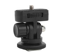 Akozon Supporto per Testa a 180 Gradi con Vite da 1/4 e Interfaccia per Slitta Fredda - Testa in ABS Compatta e Leggera per Accessori per Treppiede per Fotocamera