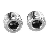 Akozon Tappo per Tubo NPT 2 Pezzi 1/4 Pollici con Raccordo Filettato Maschio Tappo Filettato Esagonale Interno in Acciaio Inossidabile