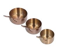 Akozon Tazze per da Immersione in Acciaio Inossidabile Premium con Manico per Condimenti, Ketchup, Antipasti, Set da 3 Pezzi (oro rosa)