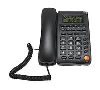 Akozon Telefono di Bottoni Grandi a Cavo Akozon per Anziani | Telefono Fisso Cablato con Display Ad Alta Definizione e funzionalità di Risparmio Energetico | Ideale per Casa, Ufficio e Hotel (BLACK)