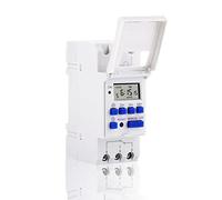 Akozon Timer elettronico,Interruttore di timer programmabile digitale programmi giornalieri settimanali con grande schermo LCD per guide DIN 35mm in(220V)