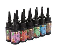 Akozon Titolo: 12 Pezzi di Resina UV Colori Assortiti - Resina Epossidica UV a Cura Rapida per la Produzione di Gioielli Fai -da te, Chiara e Colorata per Mestieri, Progetti Artistici e Altro Ancora