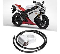 Akozon Titolo: Interruttore di Fari Rifugio in Acciaio Impermeabile 25 Mm per Moto e Bicicletta - Pulsante di Ritorno Manuale con Luce Indicatore Rossa