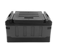 Akozon Titolo: Scatola di Stoccaggio di Auto Collapdibile e Sedia Organizzatore di Bagagliaio 2 in 1 Matt Black-capacità 70L per Casa, Viaggio, Pesca, Campeggio