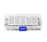 Akozon transistor bc547 + 200 pezzi 10 valori NPN a Transistor PNP assortimento Kit Tre Pin TO-92 BC327-BC558 200pcs Valori-92 BC327-BC558 Assortimento di fai da te