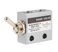 Akozon Valvola Meccanica, HL2301 3 Vie 2 Porte Toggle Switch, Valvola Pneumatica Meccanica, Manopola Regolabile, Compatta e Leggera, Per Uso Industriale e Fai Da Te
