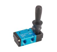 Akozon Valvola Pneumatica di Controllo della Valvola Pneumatica a 3 Vie a 3 Vie da 1/4" con Comando manuale. Costruzione in Ottone per il Flusso dei Fluidi nell'automazione Industriale