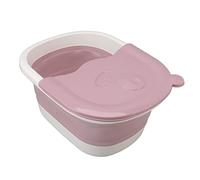 Akozon Vaschetta Pieghevole per Pediluvio - Secchio Versatile per Pediluvio in Plastica per Spa Domestica, con Sale Epsom e Facile Conservazione (PINK)