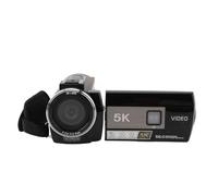 Akozon Videocamera, 5K HD 56MP Touchscreen da 3 Pollici Zoom 18X Visione Notturna Camera con fono Paraluce Telecomando Staffa Portatile