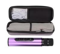 Akozon Wireless con Effetti Microfono Portatile Portatile per Cantare Feste a Casa Viaggi in Auto Compatibile con le App di Canto Supporto SD da 32 GB Portata 10 M (PURPLE)