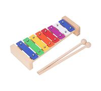 Akozon Xilofono Professionale per Bambini a 8 Toni - Barre di Alluminio Colorate e Glockenspiel con Struttura in Legno con 2 Bacchette - Ideale per l'educazione Musicale e l'allenamento della