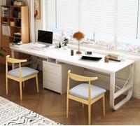 AKPHBKFG Grande scrivania per Due Persone con 3 cassetti, scrivania Moderna in Legno per Ufficio Doppio, Ideale per la collaborazione in Home Office White,240 cm