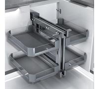 AKPHBKFG Ripiano Portaoggetti Estraibile con 4 Cestelli Portaoggetti, Ripiano Portaoggetti Estensibile per Cucina, Cestelli Estraibili per Mobili Angolari, Ripiani Portaoggetti Angolar 900