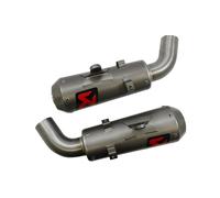 AKRAPOVIC Slip-On Linea Doppio Scarico - Titanio Marmitta Moto Strada Bicicletta