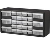 Akro-Mils 10126 26-Drawer Plastic Drawer Storage Cabinet for Garage Organization, Teacher Toolbox, Makeup Organizer, and More, 50,8 cm W x 16 cm D x 26 cm H, Black