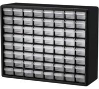 Akro-Mils 10164 Plastic Storage Cabinet with 64 Drawers for Spare Parts 50 x 40 x 16.5 cm Black