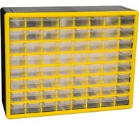 Akro-Mils 10164 Plastic Storage Unit with 64 Drawers, Garage Organisation, Lego Storage, Teacher Toolbox, Makeup Organizer and More 50cm Wide