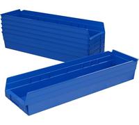 Akro-mils 30164BLUE - 24 pollici da 6 pollici da 4 pollici mensola bin scatola di plastica di nidificazione caso blu 6