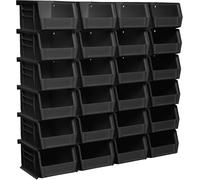 Akro-Mils 30210 AkroBins Plastic Storage Bins, Space-Saving Stackable Bins for Garage, Pantry, Craft Organization, 12.7 cm x 10.16 cm x 7.62 cm, Black, 24-Pack