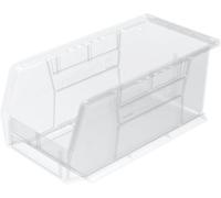 Akro-Mils 30230 AkroBins Plastic Storage Bins, Space-Saving Stackable Bins for Garage, Pantry, Craft Organization, 27,6 cm x 14 cm x 12,7 cm, trasparenti, confezione da 12