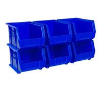 Akro-Mils 30239 Plastic Storage Stacking Hanging Akro Bin, 11-Inch by 8-inch by 7-inch, Blue, Case Of 6