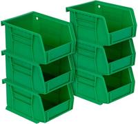 Akro-Mils AkroBins 30210 - Contenitori in plastica impilabili salvaspazio per garage, dispensa, artigianato, 12,7 x 10,2 x 7,6 cm, grigio, confezione da 6