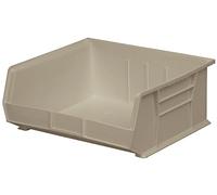 Akro-Mils AkroBins 30235, Contenitori portaoggetti in plastica, impilabili, salvaspazio, per garage, dispensa, organizzazione artigianale, 27,9 x 27,9 x 12,7 cm, colore: pietra, confezione da 6