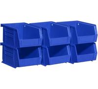 akro-mils sei pezzi 30210 Plastic Storage Stacking Akrobins for Craft and Hardware, 08212Blue