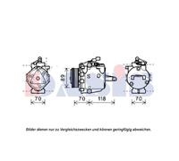 AKS DASIS Compressore Aria Condizionata Adatto A per Mitsubishi COLT VI 851965N