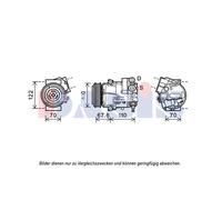 AKS DASIS Compressore, Climatizzatore compatibile con OPEL 852687N