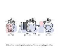 AKS DASIS Compressore, Climatizzatore compatibile con MITSUBISHI 851965N