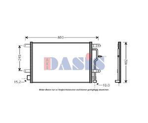 AKS DASIS Condensatore Aria Condizionata Radiatore Clima per Audi A4 8E2 B6 8E5