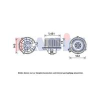AKS DASIS Motore Elettrico Ventilatore Interno Adatto A per Kia Rio II Jb