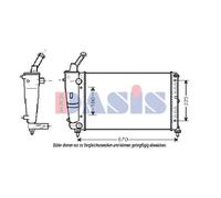 AKS DASIS Radiatore Acqua Radiatore Motore per Lancia Y 840A 1.2 Ypsilon 843