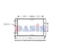 AKS DASIS Radiatore Radiatore Acqua Motore Per VW Polo 6N2 1.4 6KV5 1.6 1.9 TDI