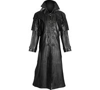 Aksah Fashion S Gothic Van Helsing Steampunk gotico Hugh Jackman nero Trench da uomo in pelle