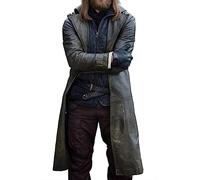 AKSAH FASHION Trench da uomo Walking Dead Paul Rovia Jesus verde in vera pelle, Verde, XL