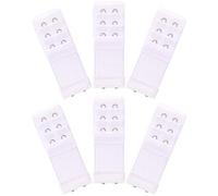 Akstore 6 Pezzi da Donna Morbido e Confortevole Elastico Reggiseno estensore Reggiseno Cinghia di Estensione 2 Ganci 3 Fila Signora Reggiseno estensore Fascia, Bianco, Taglia Unica